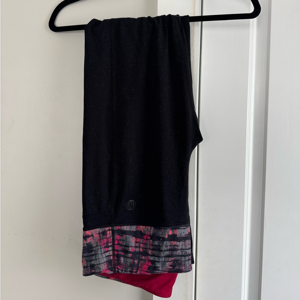 Black and Pink Patterned Yoga Pants
